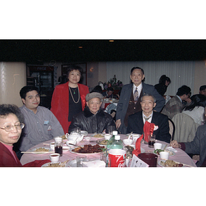 Suzanne Lee and others eat at a restaurant for a celebration of the Chinese New Year in Boston