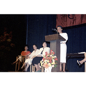 Speaker at Roxbury Community College's commencement ceremony