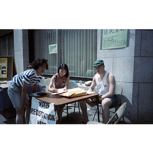 Voter registration table