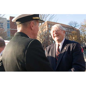 Neal Finnegan and Mark Fitzgerald at the Veterans Memorial dedication ceremony