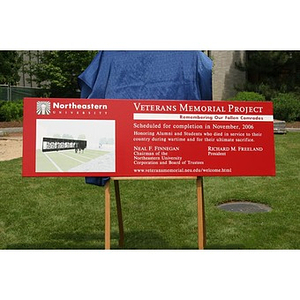 Sign on the Veterans Memorial site