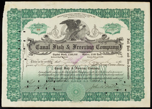 Canal Fish and Freezing Company stock certificate (2)