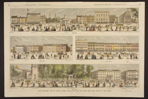 Grand Panoramic view of Tremont Street, Boston, East and West Sides, from Court Street to the Common