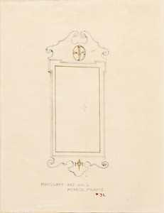 "Mahogany and Gold Mirror Frame"