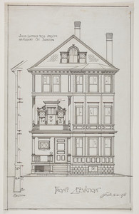 Front elevation for three-and-a-half story dwelling, undated