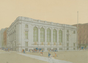Drawing of the First National Bank Building, Boston, Mass.