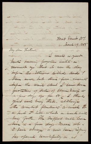 Thomas Lincoln Casey to General Silas Casey, March 19, 1858