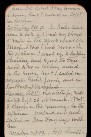 Thomas Lincoln Casey Notebook, October 1891-December 1891, 15, from Col. Robert + Maj