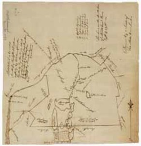 Manuscript map of the town of Middleborough, 14 June 1793