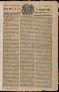 The Boston Evening-Post, 26 September 1768