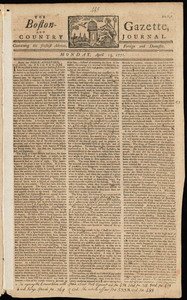 The Boston-Gazette, and Country Journal, 15 April 1771