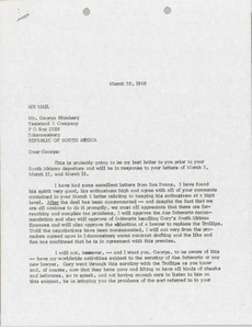 Letter from Mark H. McCormack to George Blumberg