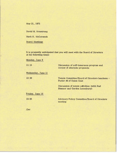 Memorandum from Mark H. McCormack to David M. Armstrong