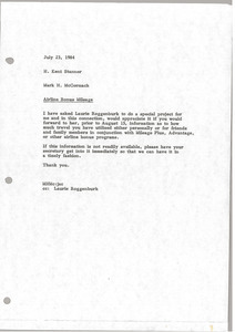 Memorandum from Mark H. McCormack to H. Kent Stanner