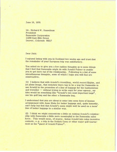 Letter from Mark H. McCormack to Richard W. Hanselman