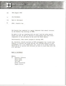 Memorandum from Mark H. McCormack to Jan Steinmann