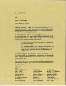 Memorandum from Mark H. McCormack to list