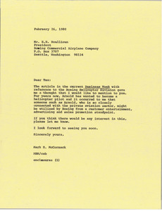 Letter from Mark H. McCormack to Ernest Herman Boullioun