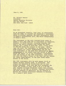 Letter from Mark H. McCormack to Gilbert Mauer