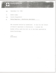 Memorandum from Laurie Roggenburk to Bobbi Lemmo