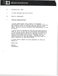 Memorandum from Mark H. McCormack to H. Kent Stanner and Curt Curtis