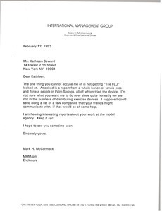 Letter from Mark H. McCormack to Kathleen Seward