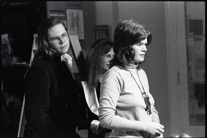 Commune members at the WGBY Catch 44 (public access television) interview: Jim and Anne Baker with unidentified crew member