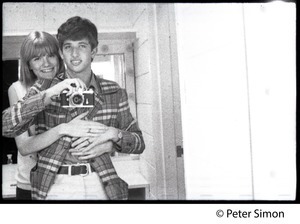 Peter Simon: self-portrait in a mirror with Karen Helberg