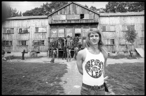 Michael Metelica standing in front of the Warwick dormitory, Brotherhood of the Spirit commune