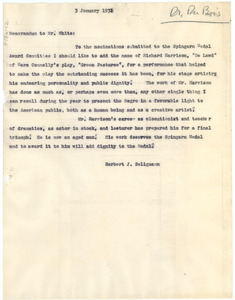 Memorandum from Herbert J. Seligmann to Walter White