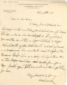Letter from Charles Winter Wood to W. E. B. Du Bois
