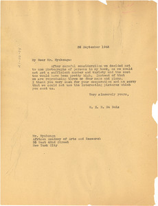 Letter from W. E. B. Du Bois to African Academy of Arts and Research