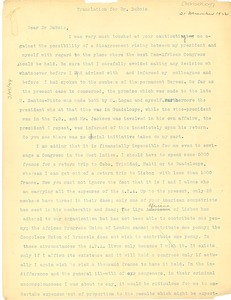 Letter from Isaac Beton to W. E. B. Du Bois