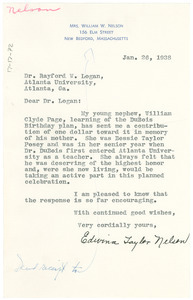 Letter from Edna M. Jones to Rayford W. Logan