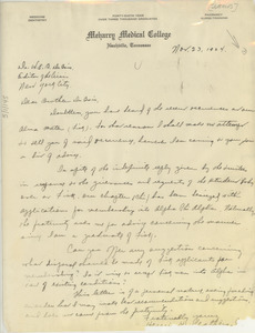 Letter from Henri H. Weathers to W. E. B. Du Bois