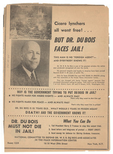 Cicero lynchers all went free but Dr. Du Bois faces jail
