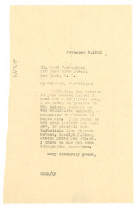 Letter from W. E. B. Du Bois to Carl Van Vechten
