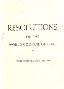 Resolutions of the World Council of Peace