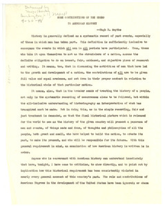 Some contributions of the Negro to American history