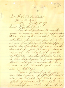 Letter from Annie Bethel Spencer to W. E. B. Du Bois
