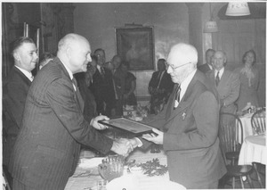 Ralph A. Van Meter presenting an award at banquet