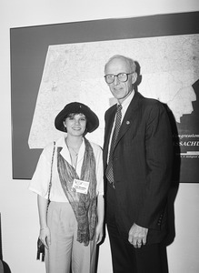 Congressman John W. Olver (right) with Lisa Bradley, 'Presidential Classroom' visitor to his office