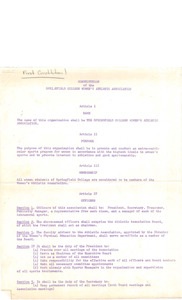 Women's Athletic Association Original Constitution, c. 1953