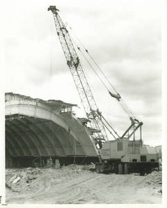 The demolition of the Memorial Field House, 1979