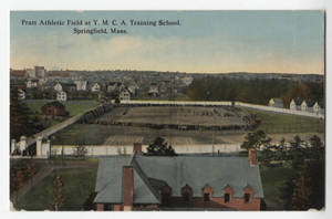 Aerial view of crowd surrounding Pratt Field (1913)