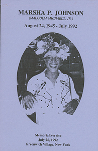 Marsha P. Johnson Memorial Service Program