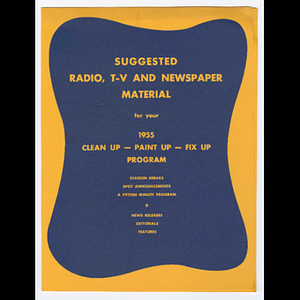 Suggested radio, t-v and newspaper material for your 1955 clean up - paint up - fix up program