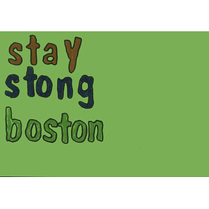 Card to Boston from a student at West Calder High School (Scotland)