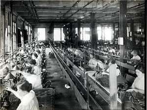 A.E. Little and Company, shoe manufacturer; stitching room, 70 Blake Street: View 2