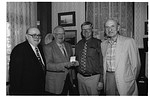 Frederick Wilkins with Michael Ronayne, Stephen Black, and Arthur Gelb at the Frederick Wilkins retirement tribute at Monte Cristo cottage